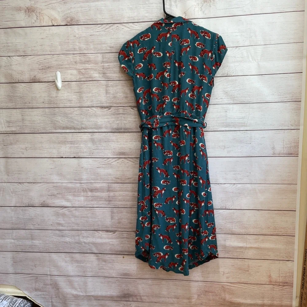 MAEVE ANTHROPOLOGIE CATHERINE FOX PRINT DRESS - Picture 6 of 8